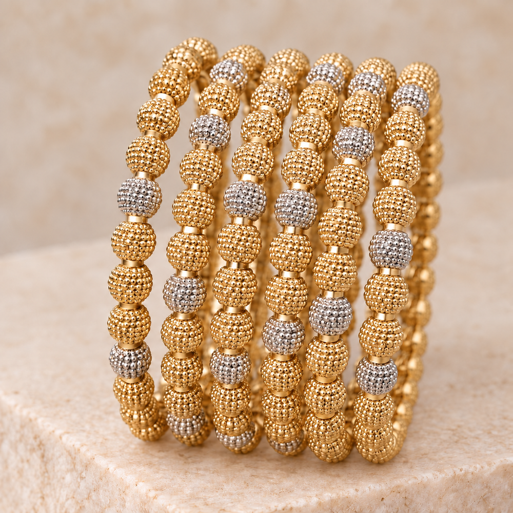 Ball Bangles – Gold Plated Set