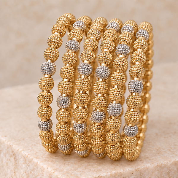 Ball Bangles – Gold Plated Set