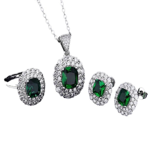 Dark green square diamond set