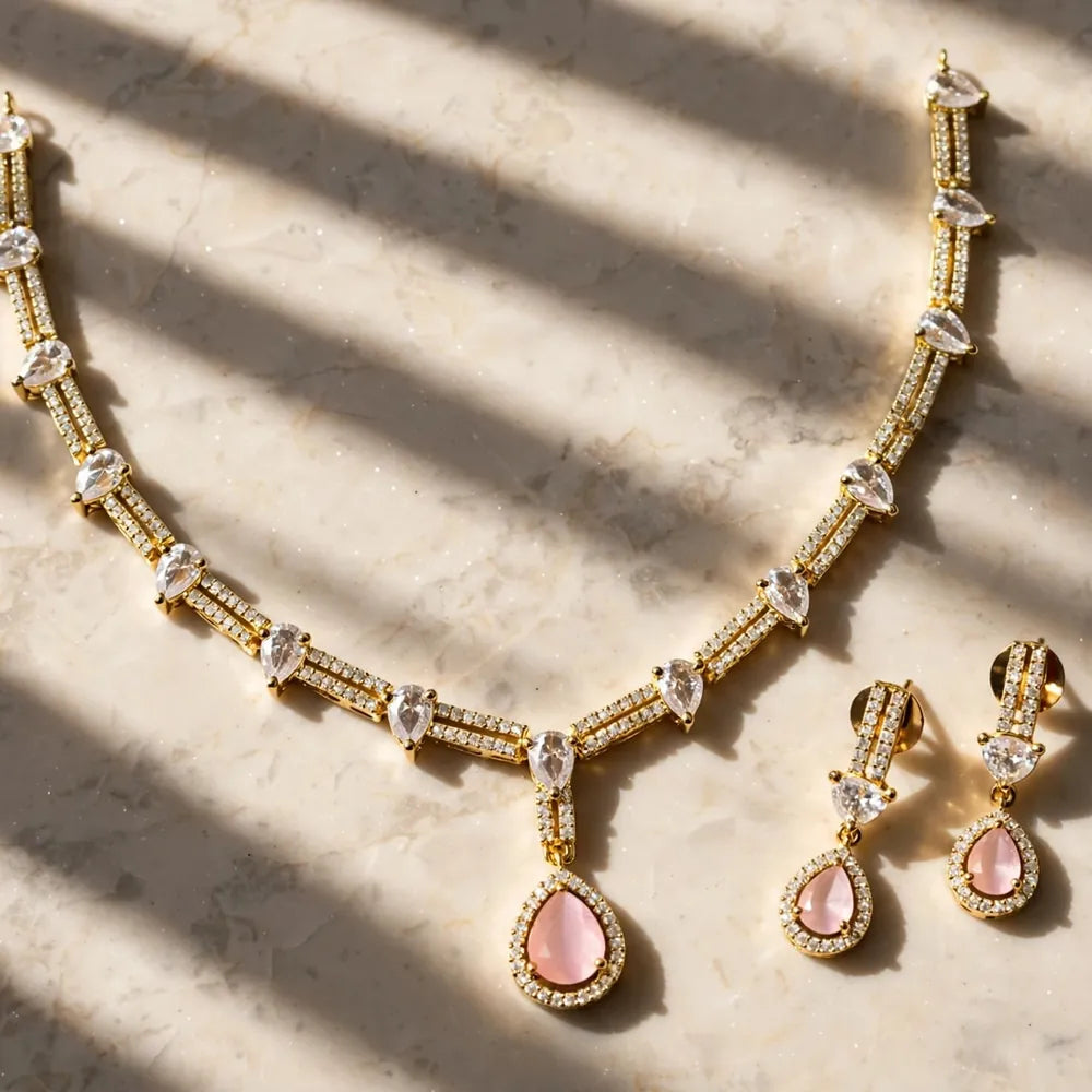 Pear Drop Necklace & Earrings Set | Jewel Galore