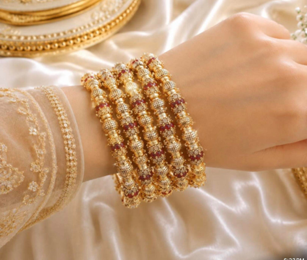 Beaded Kundan Bangles Stack