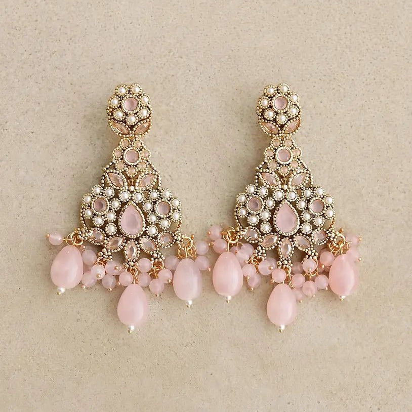 Pearl Kundan Earrings | Gold Plated Pakistani Bridal Earrings | Jhumka Earrings Pakistan - Jewel Galore