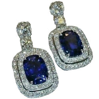 Geometric Sapphire Earrings