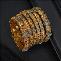 Zarqa – Gold Jaali Bangles Set (6 Piece)