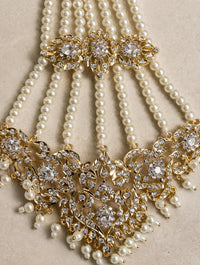 Kundan Jhoomar with Pearl Strands | Bridal Passa Hair Jewellery – Jewel Galore
