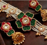 Heritage Kundan Meenakari Pearl Choker Set