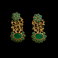 Saasi Elysian Emerald Stone Earrings | Artificial Jewellery Pakistan | Jewel Galore