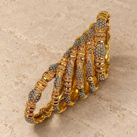 Zarqa – Gold Jaali Bangles Set (6 Piece)