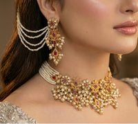 Regal Blossom Choker Set - Handcrafted Heritage Jewelry