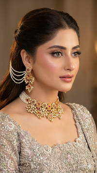 Regal Blossom Choker Set - Handcrafted Heritage Jewelry