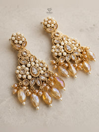 Pearl Kundan Gold Plated Bridal Earrings Pakistan - Jewel Galore