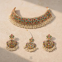 Zohra Nauratan Kundan Choker Set front view

