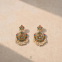 Zohra Nauratan chandbali earrings with pearls
