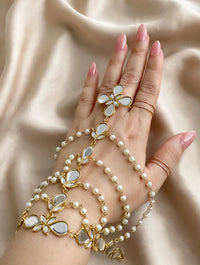 Noor-e-Aaina - Mirror Kundan Hathphool with Minimal Pearls | Jewel Galore