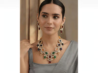 Multi-Stone Kundan Necklace Set with Earrings | Jewel Galore