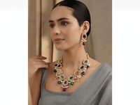 Multi-Stone Kundan Necklace Set with Earrings | Jewel Galore