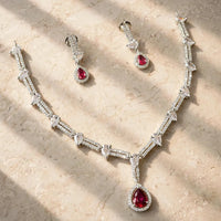 Pear Drop Necklace & Earrings Set | Jewel Galore