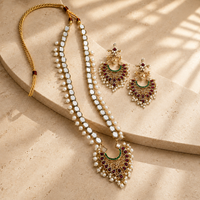 Rani Haar Mirror Kundan Maala Set with Earrings