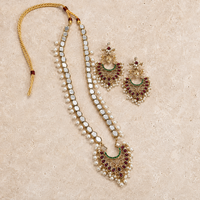 Rani Haar Mirror Kundan Maala Set with Earrings