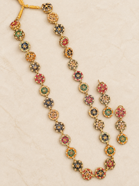Amna Multicolor Floral Necklace Set