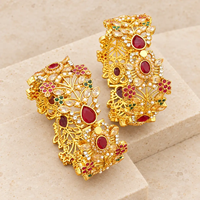 Gulnaar Bridal Kara Pair – Emerald Green & Ruby Rajwadi Kangan