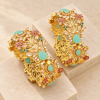 Gulnaar Bridal Kara Pair – Emerald Green & Ruby Rajwadi Kangan