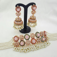 Satrangi Pearl Choker Set with Jhumka Earrings