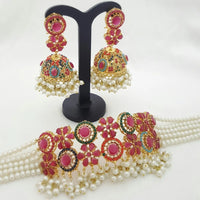 Satrangi Pearl Choker Set with Jhumka Earrings