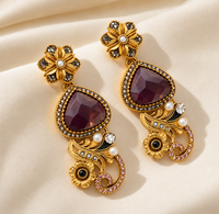 Shahzadi Antique Gold Floral Earrings