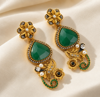 Shahzadi Antique Gold Floral Earrings