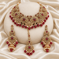 Antique Choker Set with Jhumka Earrings & Tikka