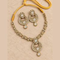 Antique Kundan Chandbali Necklace Set with Earrings