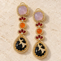 Sabyasachi Inspired Mehrunnisa Multi-Stone Long Earrings