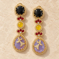 Sabyasachi Inspired Mehrunnisa Multi-Stone Long Earrings