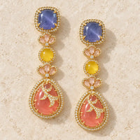 Sabyasachi Inspired Mehrunnisa Multi-Stone Long Earrings