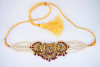 Rasam Heavy Kundan Choker Bridal Set with Ruby Stones – Gold Plated