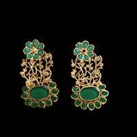 Saasi Elysian Emerald Stone Earrings | Artificial Jewellery Pakistan | Jewel Galore