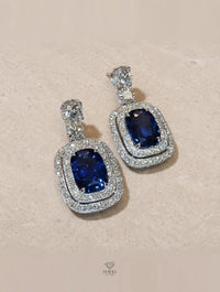 Geometric Sapphire Earrings - EARRING - Jewel Galore