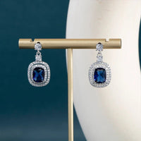 Geometric Sapphire Earrings - EARRING - Jewel Galore