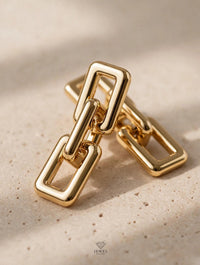 Geometrical chain earrings - EARRING - Jewel Galore
