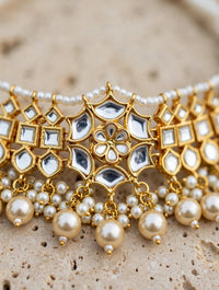 noorani-moti-kundan-choker-set-white-pearl-bridal - Jewel Galore