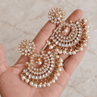 Pearl Drop Chandbali Earrings - Earrings - Jewel Galore