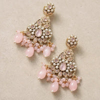 Pearl Kundan Earrings | Gold Plated Pakistani Bridal Earrings | Jhumka Earrings Pakistan - Jewel Galore