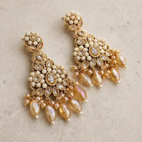 Pearl Kundan Earrings | Gold Plated Pakistani Bridal Earrings | Jhumka Earrings Pakistan - Jewel Galore