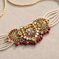 Rasam Heavy Kundan Choker Bridal Set with Ruby Stones – Gold Plated - Jewel Galore