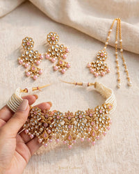Regal Blossom Choker Set - Handcrafted Heritage Jewelry - Jewel Galore