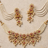 Regal Blossom Choker Set - Handcrafted Heritage Jewelry - Jewel Galore