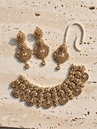 Ruby Kundan Choker Necklace Set with Tikka | Jewel Galore - Jewel Galore