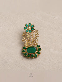 Saasi Elysian Emerald Stone Earrings | Artificial Jewellery Pakistan | Jewel Galore - EARRING - Jewel Galore