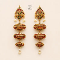 Triple Layer Jhumki - Jewel Galore